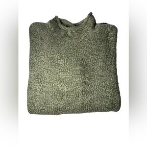 Joseph & Lyman Cashmere Heathered Thick Olive Rollneck Sweater